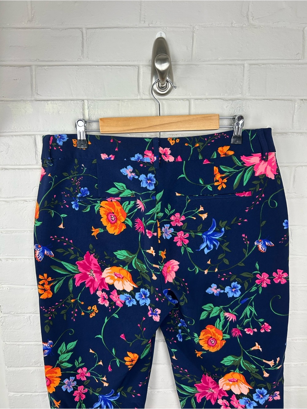 Old Navy Floral Harper Mid Rise Trouser Pants Size 12 - Picture 9 of 10